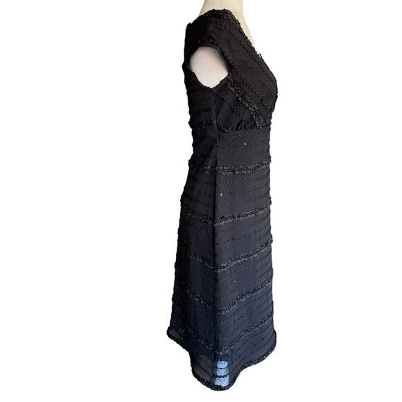 Vtg 90s Y2K TADASHI Dress Designer Sleeveless Black Evening Party Dress Sequins - Picture 6 of 10